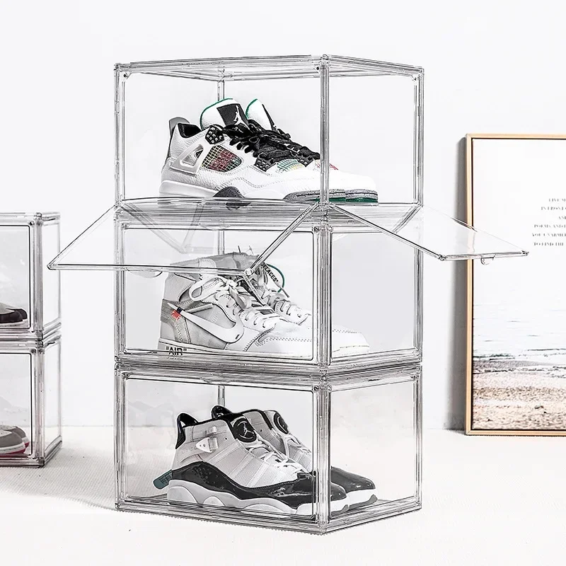 Shoe Box Display - Assembled Double-door Storage Box High Transparent