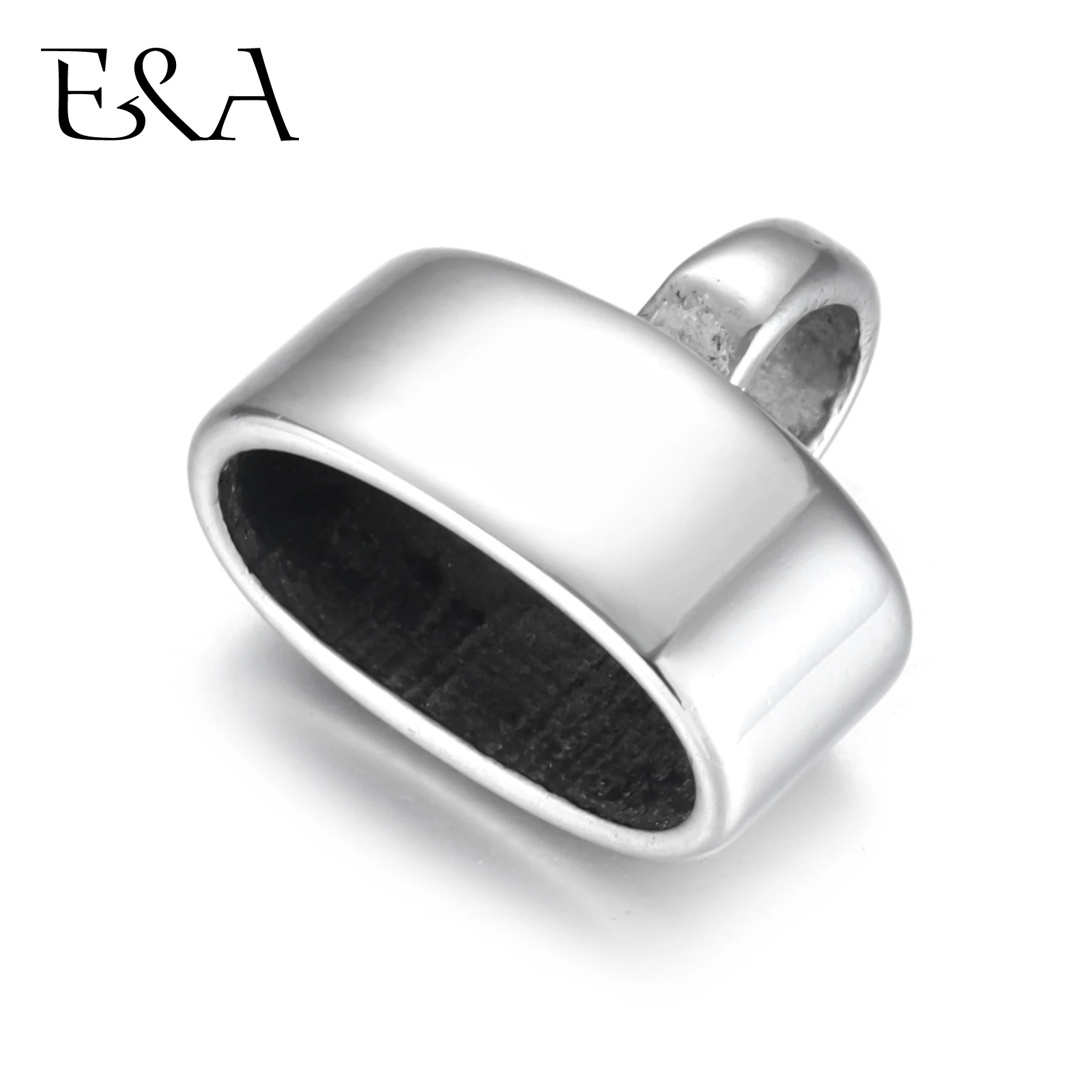 Patent Leather Shine - Stainless Steel End Beads with Loop