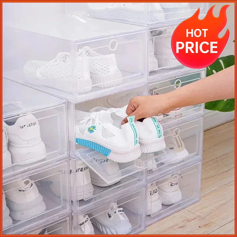 6pcs Transparent Shoe Boxes St - огляд і ціна Shoe Box Display